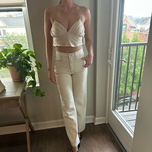 Princess Polly Cream Crop Top